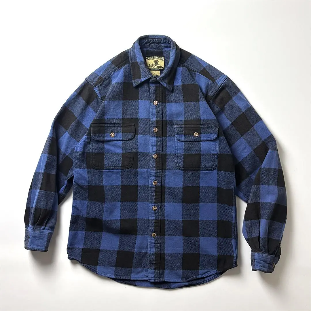 Thumbnail of Field & Stream M Heavy Flannel Block Check Blue Flannel Shirt