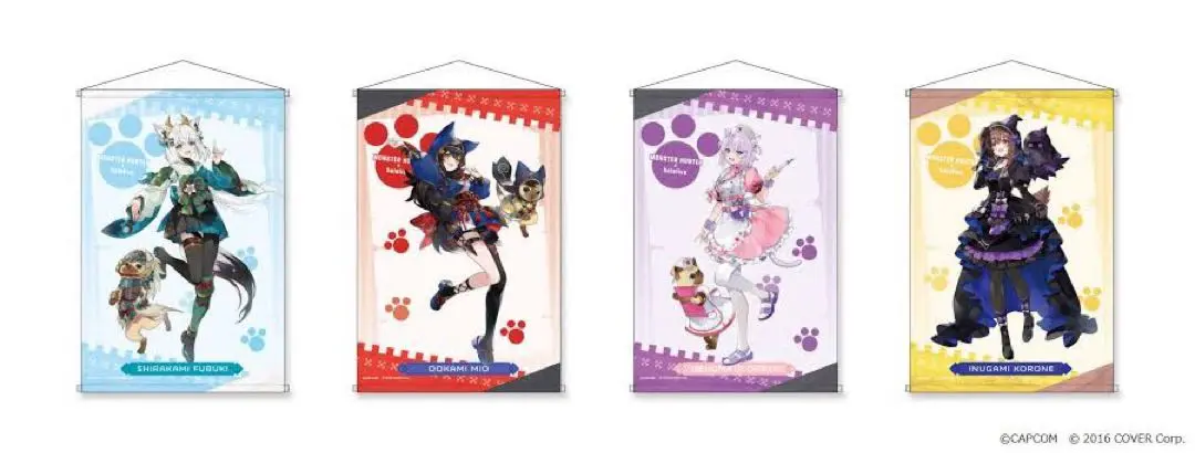 桜雪　カプとれ限定　モンスターハンター×ホロライブゲーマーズ　タペストリー ホロライブゲーマーズとアイルーの限定衣装プライズが登場する