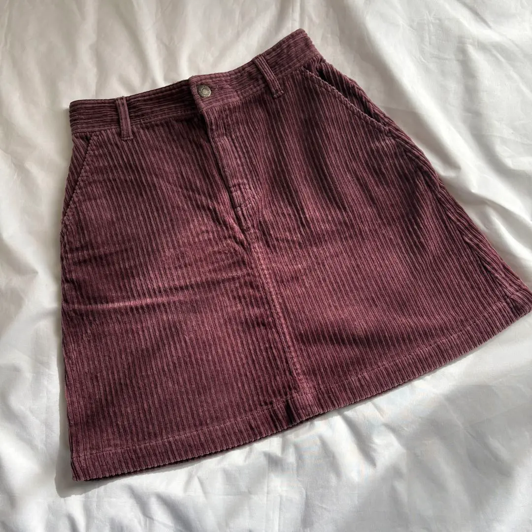 Thumbnail of Heather Corduroy Mini Skirt, Red-Purple, M