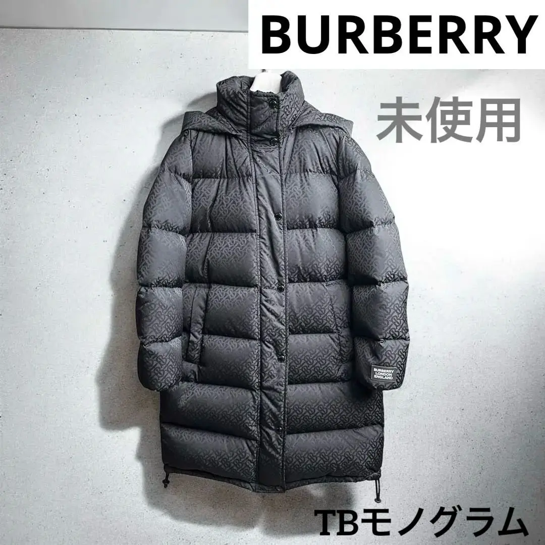 【未使用】BURBERRY ダウンコート TBモノグラム　黒　ブラック 2025年最新】バーバリー モノグラム ダウンの人気アイテム