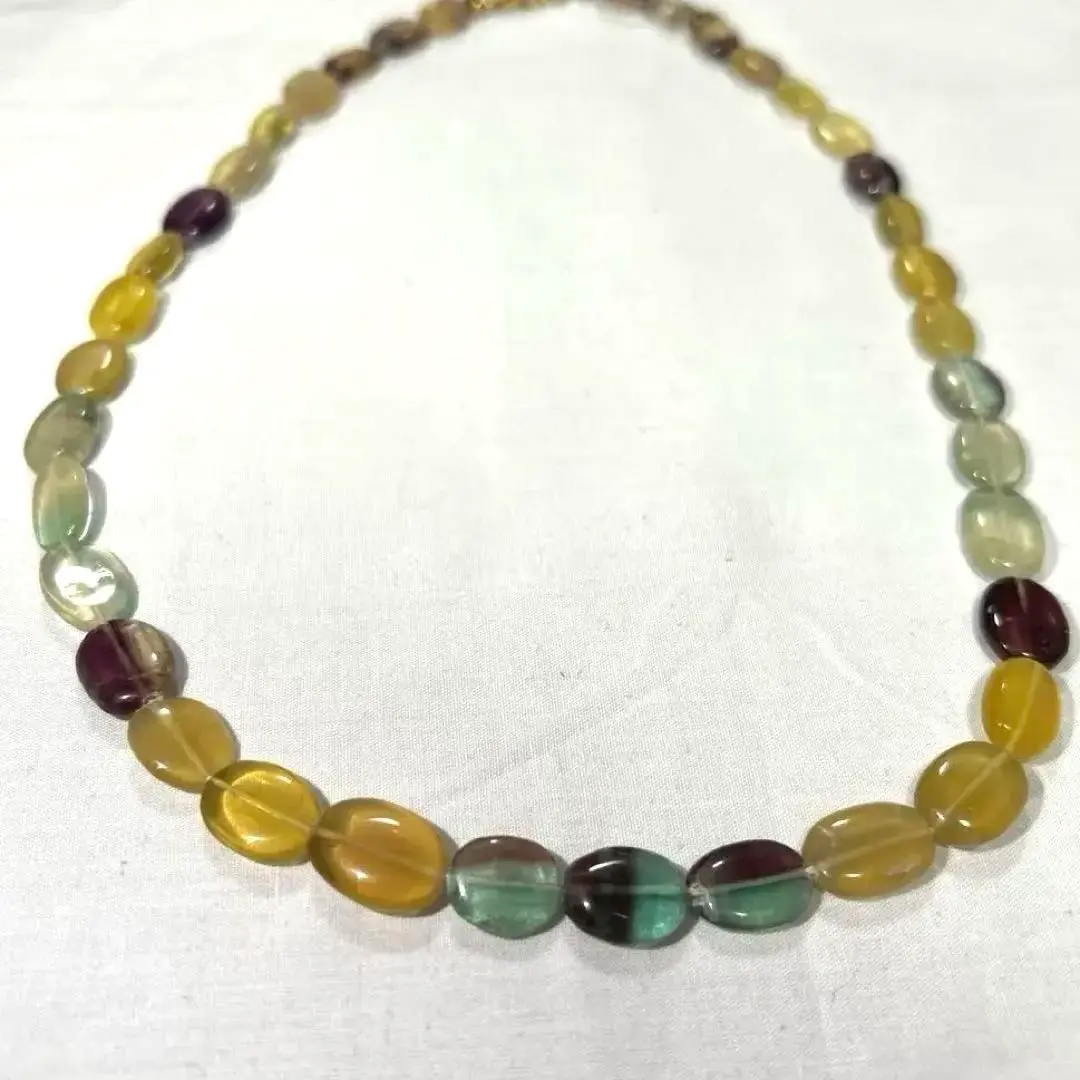 Thumbnail of Natural Stone Fluorite Colorful Necklace ①