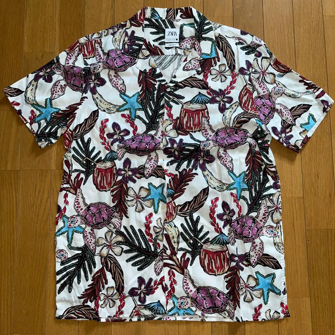 Thumbnail of ZARA Tropical Print Short Sleeve Shirt, Size L