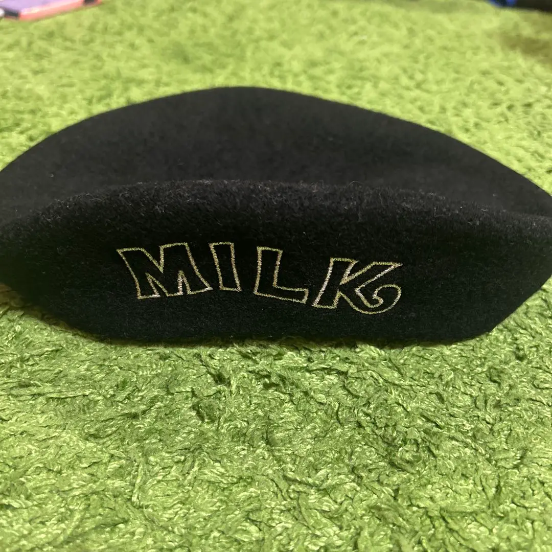 新品ミルクmilk ロゴ刺繍　ウールベレー帽 Big ロゴベレー（ハンチング/ベレー帽）｜MILK（ミルク）の