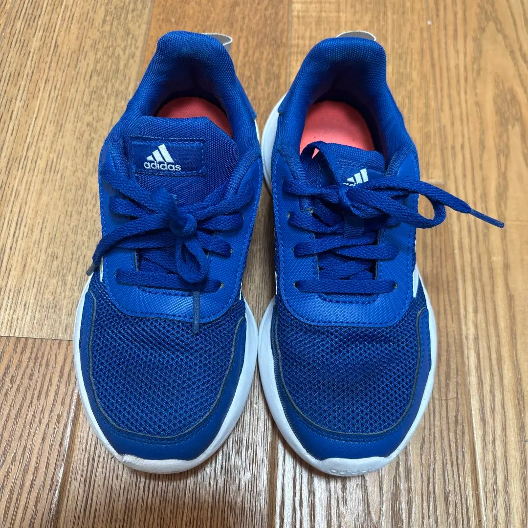 Thumbnail of Adidas blue sneakers with three stripes, 19.5cm