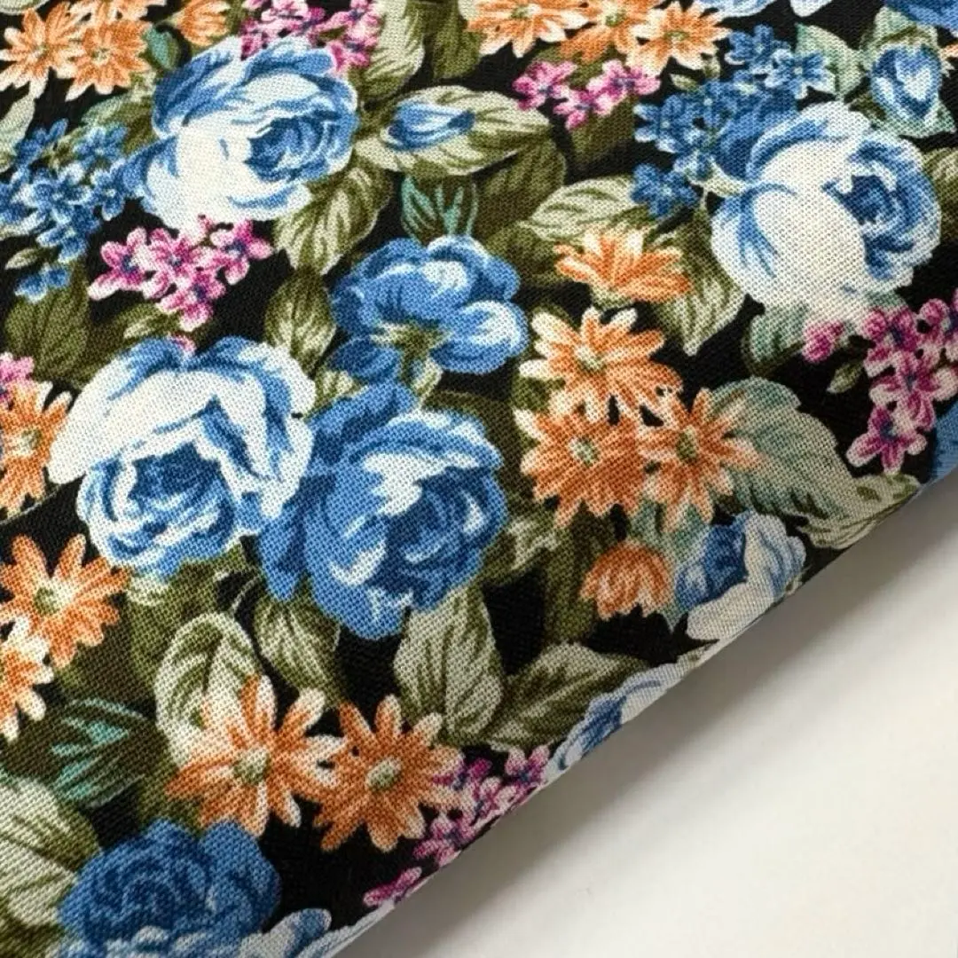 Thumbnail of Great Deal!! Fabric Scraps, Floral Pattern, Rose Pattern, Blue (Slightly Damaged)