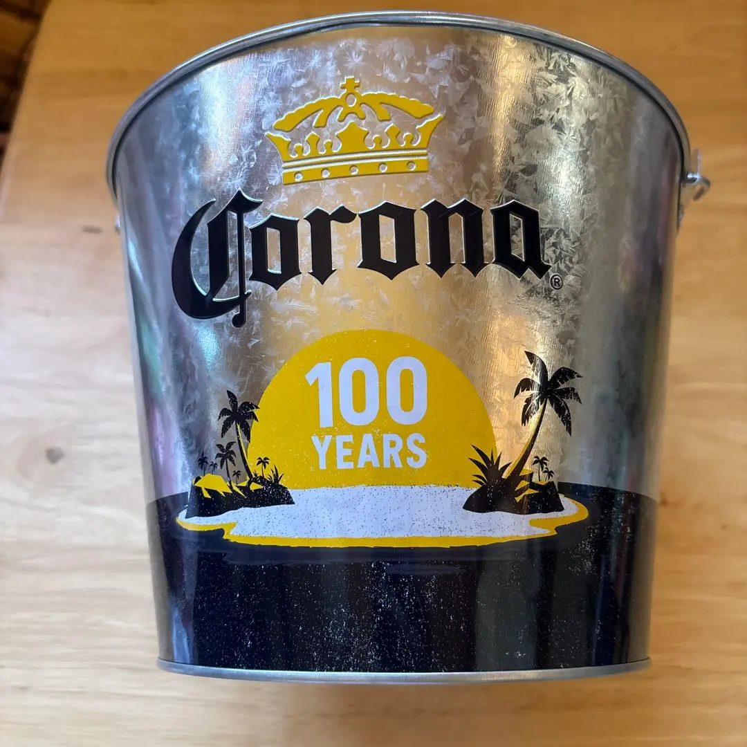 コロナビール非売品ノベルティブリキ缶BEERバケツBBQプランターCORONA冷 コロナビール非売品ノベルティブリキ缶BEERバケツBBQプランター