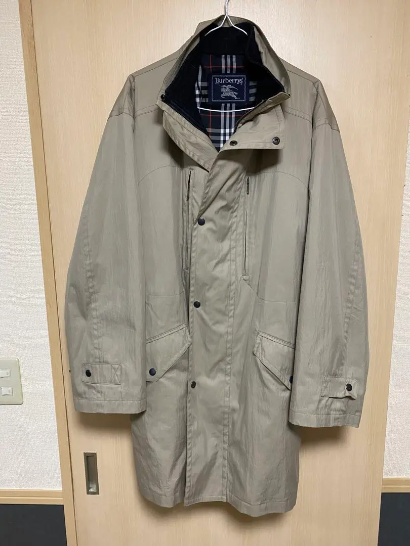 Burberrys リネン100% ノーカラー長袖ジャケット　ヴィンテージ 古着 80s USA製 Burberrys × Saks Fifth Avenue 上質