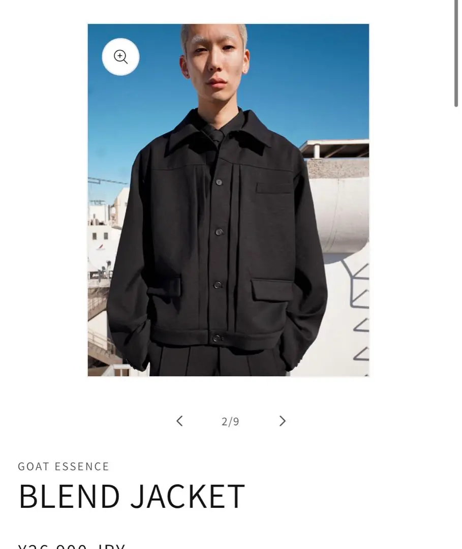 GOAT ESSENCE short jacket サイズ2 GOAT ESSENCE SHORT JACKET BLACK size2