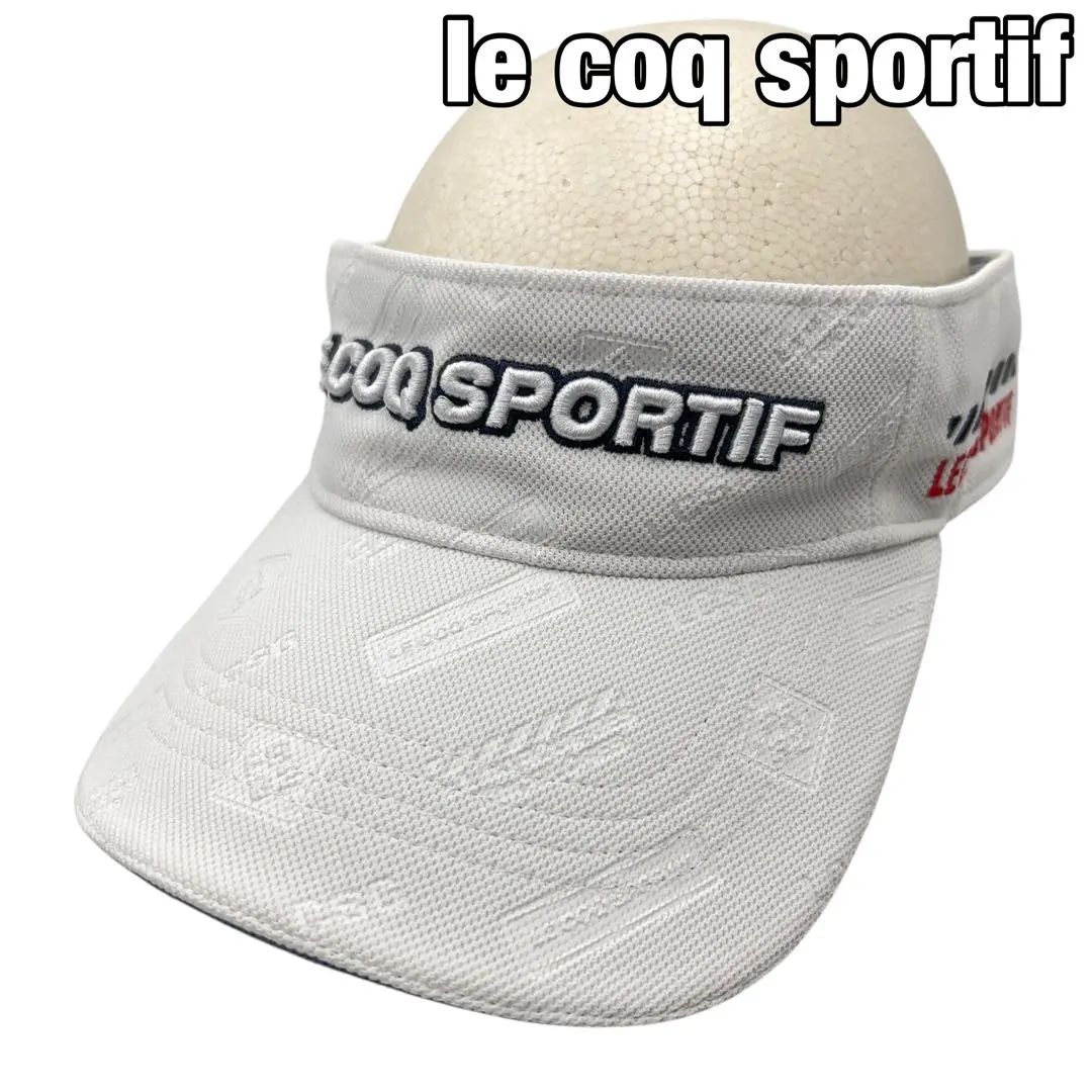 Thumbnail of le coq sportif Golf Visor Jacquard Weave Logo Pattern White