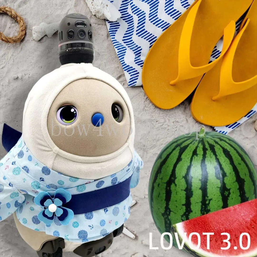 ラボット LOVOT ハンドメイド服 薄紫花柄 浴衣風ワンピース ラボット LOVOT ハンドメイド服 水色花柄 浴衣風ワンピース