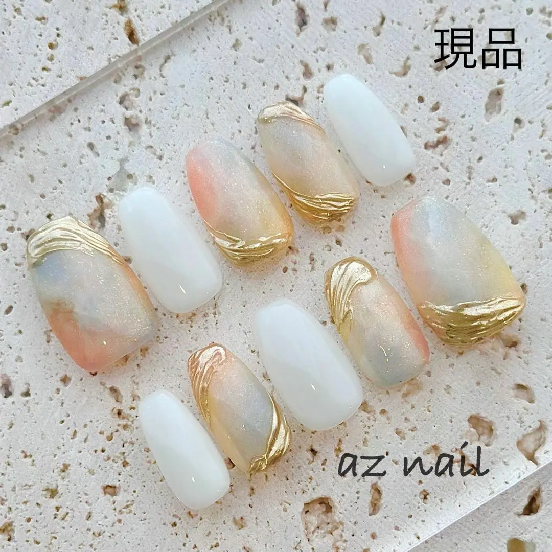 Thumbnail of Gradient nails, nuance, natural stone, nail tips (actual product)