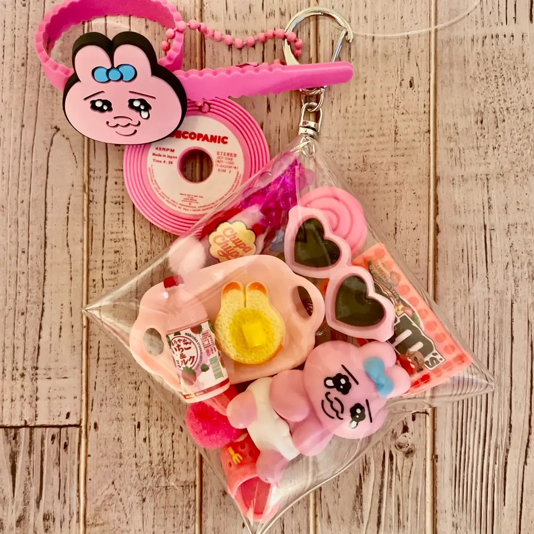 Thumbnail of Gacha-Stuffed Pouch Keychain - Pink Theme, featuring Opanchu Usagi, etc.