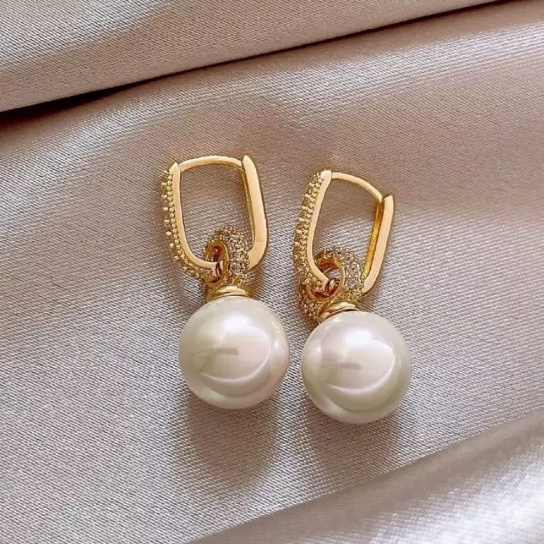 Thumbnail of Earrings, pearl, gold, crystal, multi, multi-way, 2-way