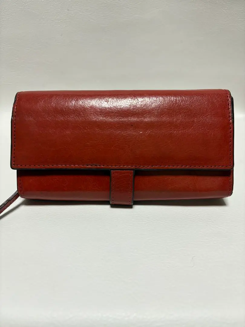 Thumbnail of VOICE Genuine Leather Long Wallet - Made in Italy - Many Card Slots - Orange