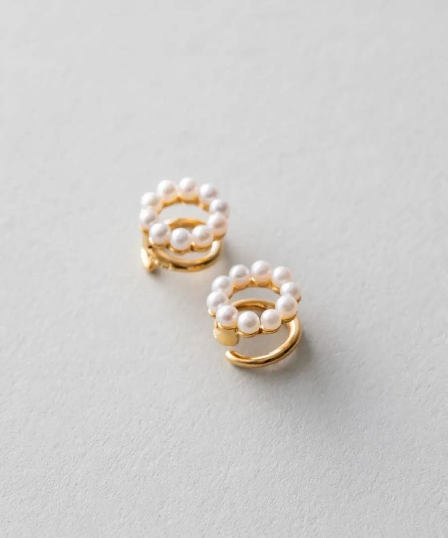 Thumbnail of ete Circle Pearl Loop Earrings
