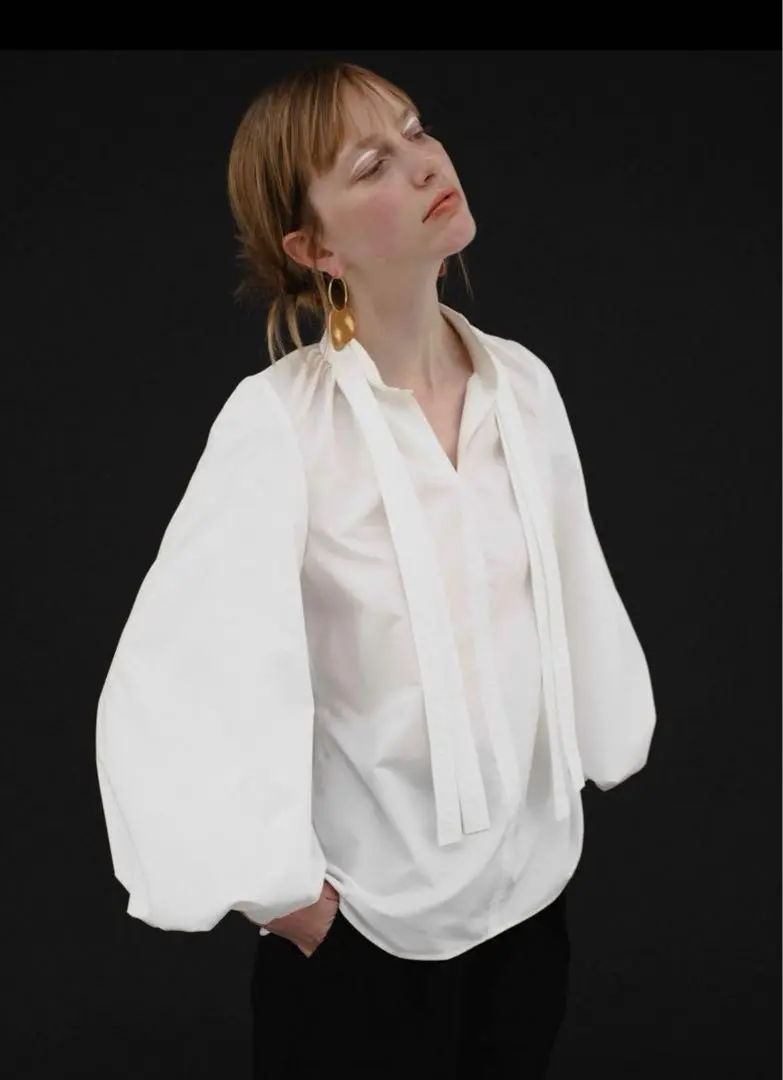 L'AUBE BLANC double tie blouse パウダーブルー F L'AUBE BLANC double tie blouse パウダーブルー F - メルカリ