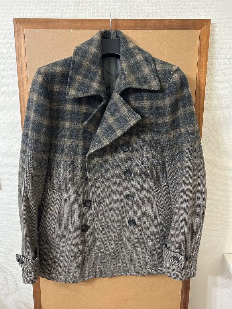 Thumbnail of Excellent Condition: TAAKK Needle Punch Check Quilted Pea Coat