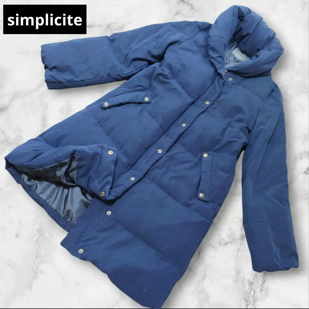 Thumbnail of Simplicite down coat, navy. Simplicite, size 40.