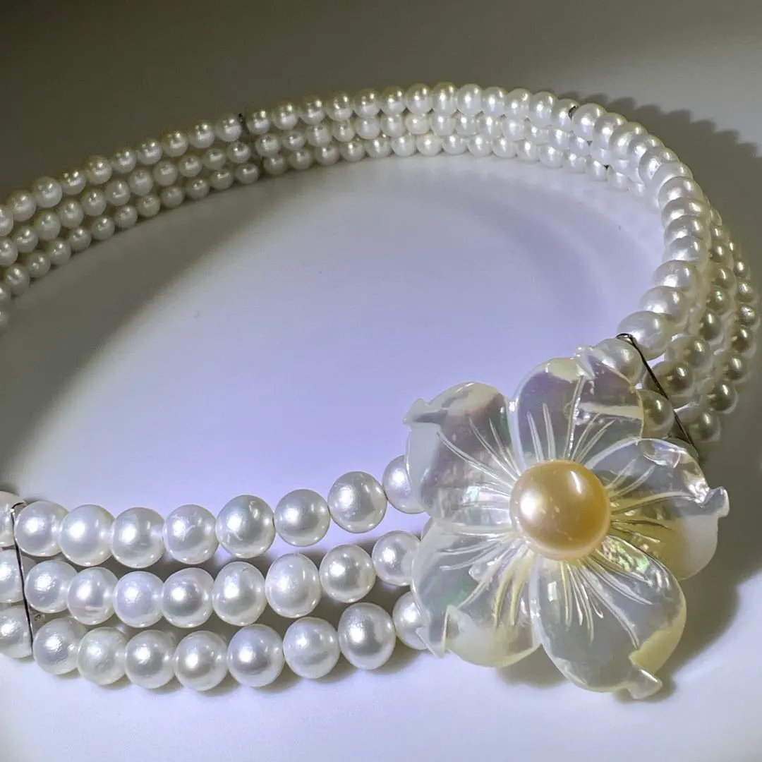 Thumbnail of Genuine Pearl Necklace 51g Higashi Y7-0710⭐︎2F