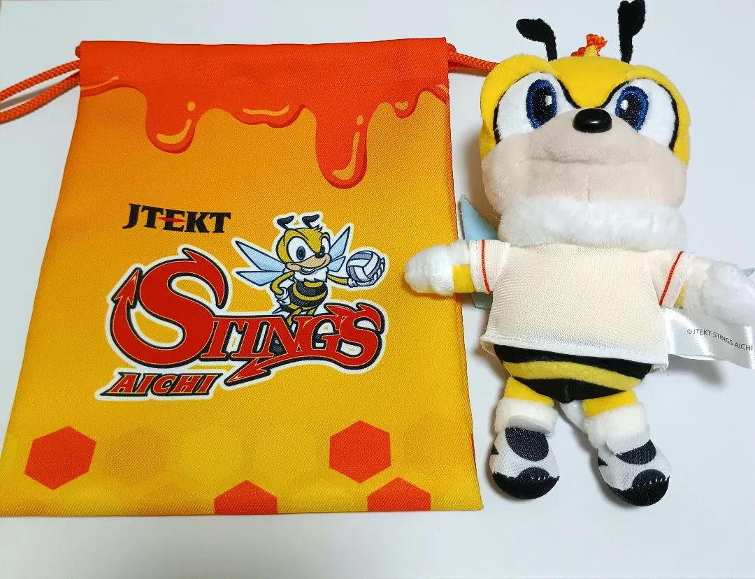 Thumbnail of JTEKT STINGS Aichi Sting Bee Plushie & Drawstring Bag