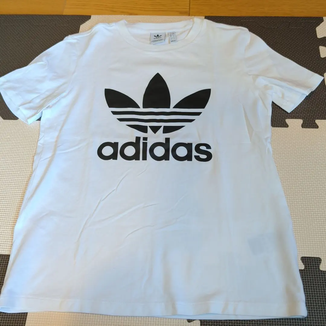 Thumbnail of Adidas Trefoil White T-shirt, J size, worn once