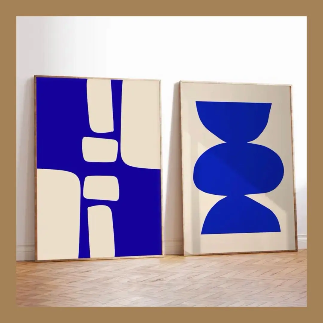 Thumbnail of Set of 2 P517 Art Posters Mid-Century Modern Geometric Interior