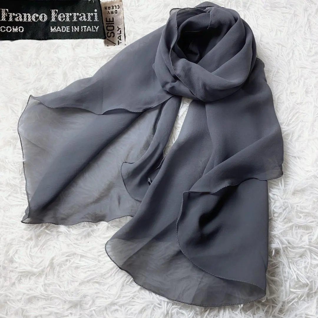 【美品】フランコフェラーリ　リネン/シルク　ストール　ブラック 楽天市場】franco ferrari ストールの通販