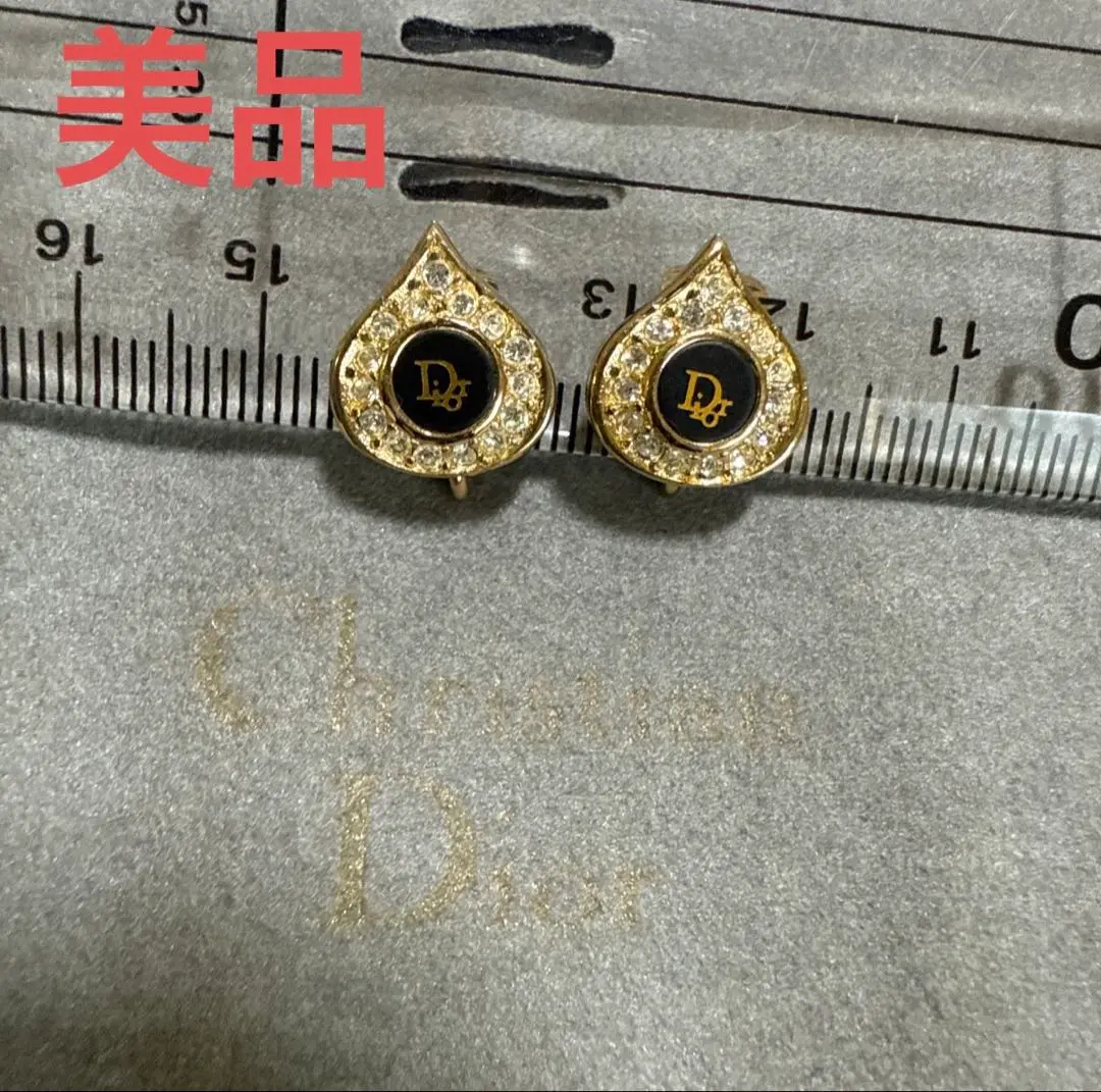 Thumbnail of Christian Dior Teardrop Motif Earrings with Rhinestones