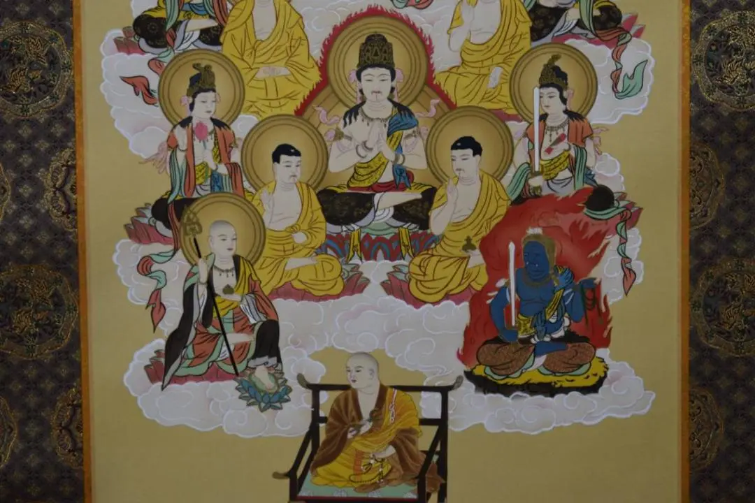 美品 掛け軸 小木曽祥雲作 鶴亀三友図 共箱 縁起物 3本セット 年中掛け 真作】小木曽祥雲【三対幅・寿老人・鶴亀】◇絹本◇共箱◇