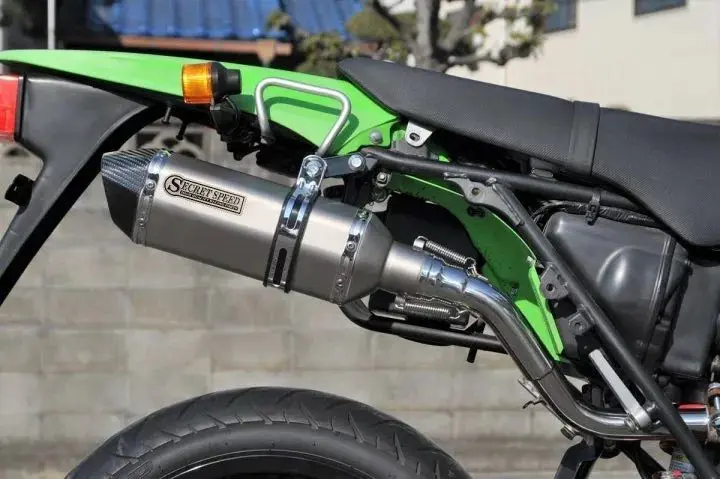 専用スリップオンマフラー異形サイレンサーブルーDトラッカー250 O2対応 楽天市場】カワサキ Dトラッカー250 KLX250 キャブ車専用