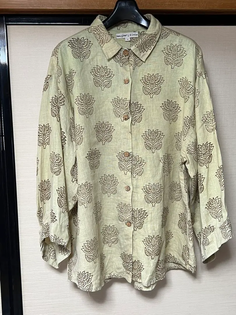 Thumbnail of Daughter of India Unisex Floral Button-Up Shirt with Unique Design