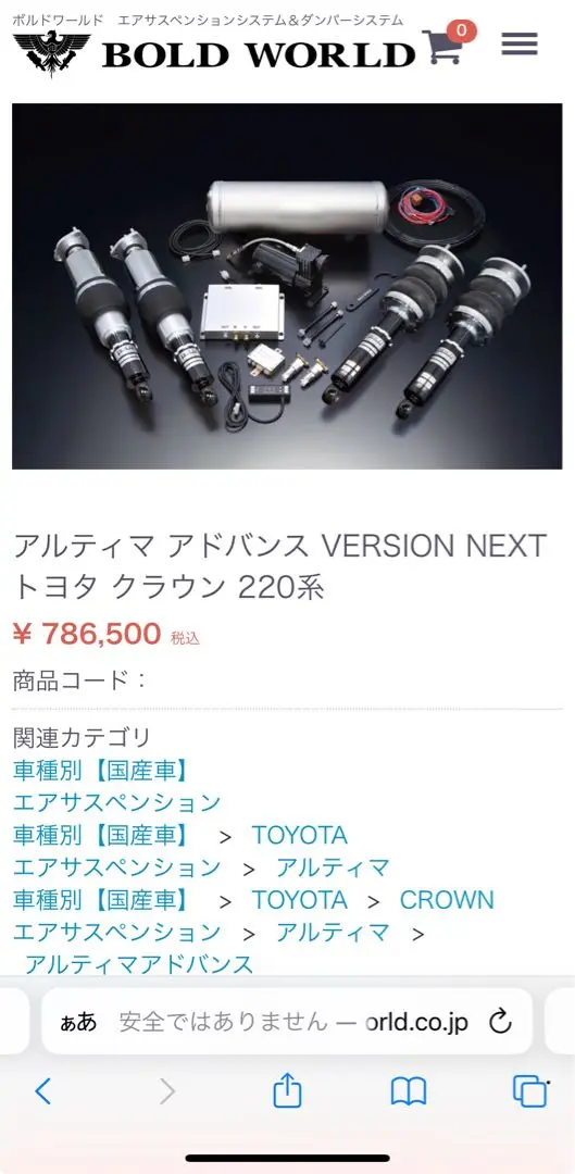 ボルドワールド製エアサス2500 バック