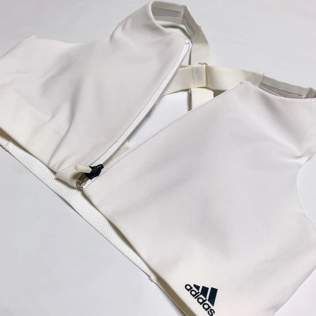 【未使用】adidas Ultimate 拉鍊運動內衣 GLO14 白色 的縮圖