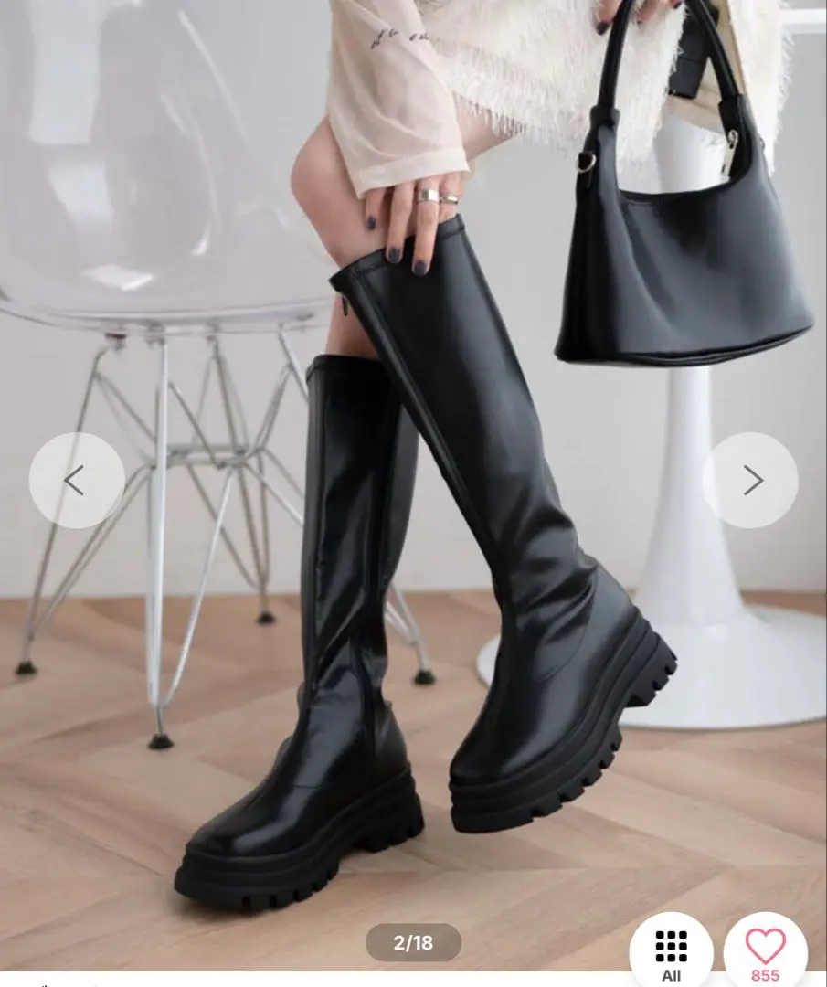 Thumbnail of WEGO Volume Sole Long Boots - Black - Size M