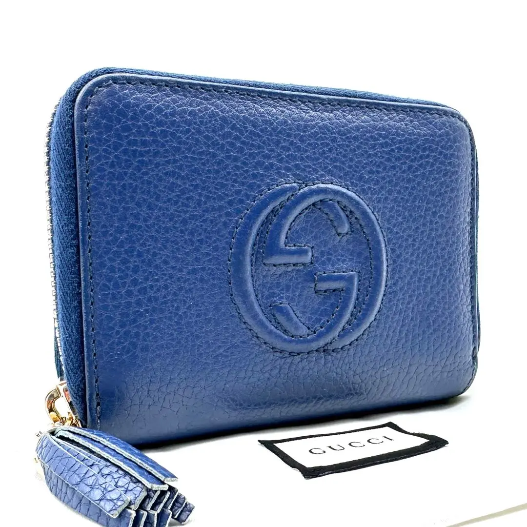 Gucci GGパターン コインケース 青 GUCCI - GUCCI グッチ レザーコインケース 小銭入れの通販 by