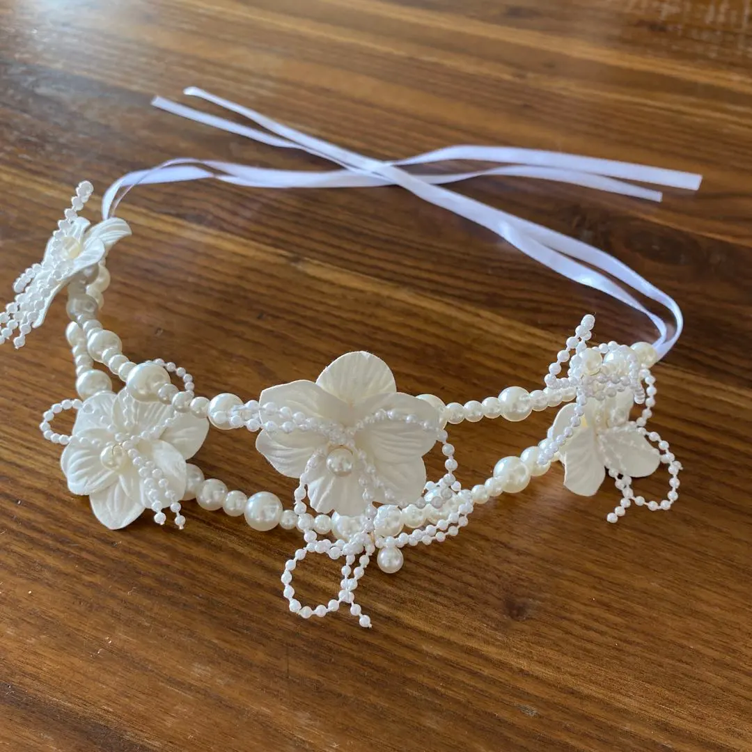 Thumbnail of Pearl head accessory, headband, hair ornament, flower, ribbon