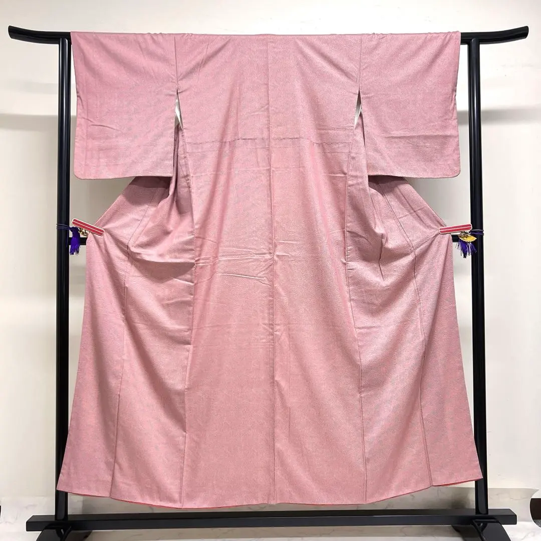 Thumbnail of Komono (casual kimono), Edo Komon (fine stenciled pattern), Same Komon (shark pattern), shark, no crest, bachi-eri collar, wine red, kimono, 102tz