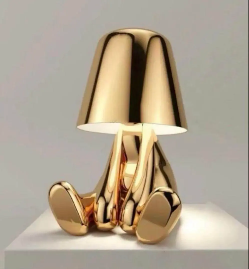 ThinkerLamps ランプ　ゴールド Mr WHAT GZKPL Thinker Lamp Collection, Mr Gold Touch Statue Lamp