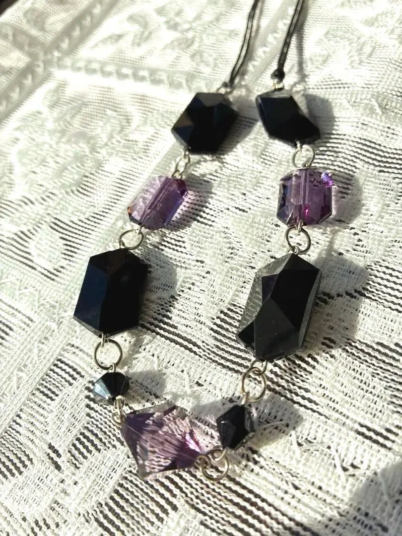 Thumbnail of Black & Purple Long Necklace