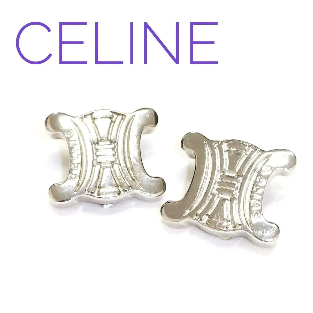 賽琳 CELINE 耳環 TRIOMPHE 銀色 的縮圖
