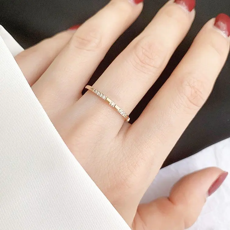 Thumbnail of 9-Stone Design Ring, Cubic Zirconia, Sparkling, Stainless Steel, Hypoallergenic