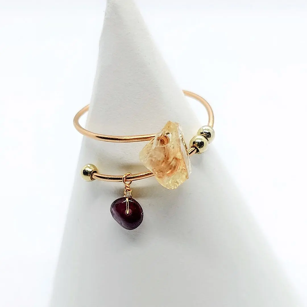 Thumbnail of ◆Choose Your Size and Color◆ Ring: Citrine x Garnet, Autumn Leaves