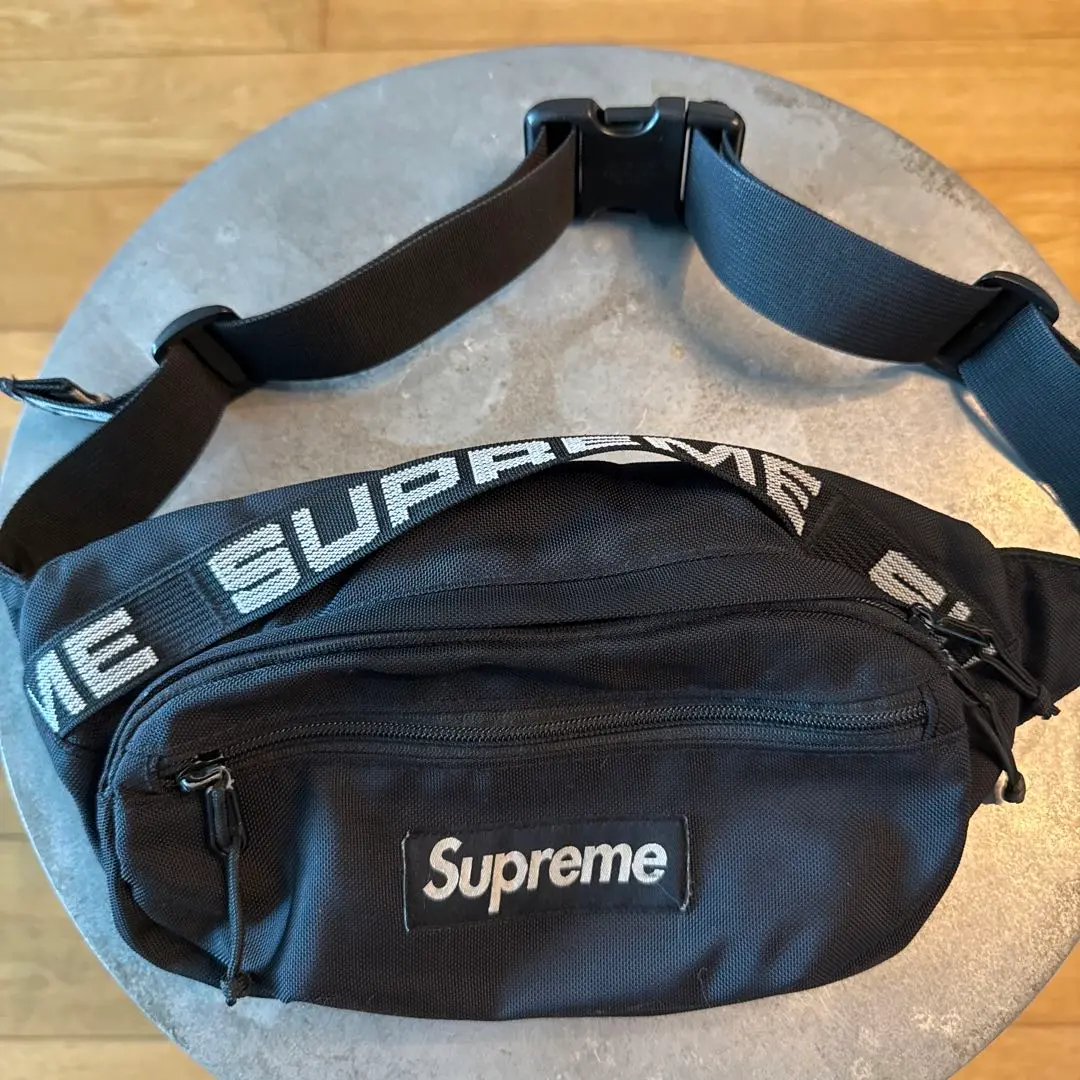 バッグ supreme 17ss waist bag black 17SS☆Supreme Waist Bag Shoulder Hip Bag ウエストバッグ 黒