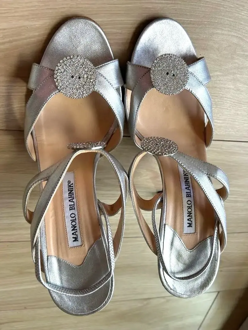 Thumbnail of MANOLO BLAHNIK Silver Sandals
