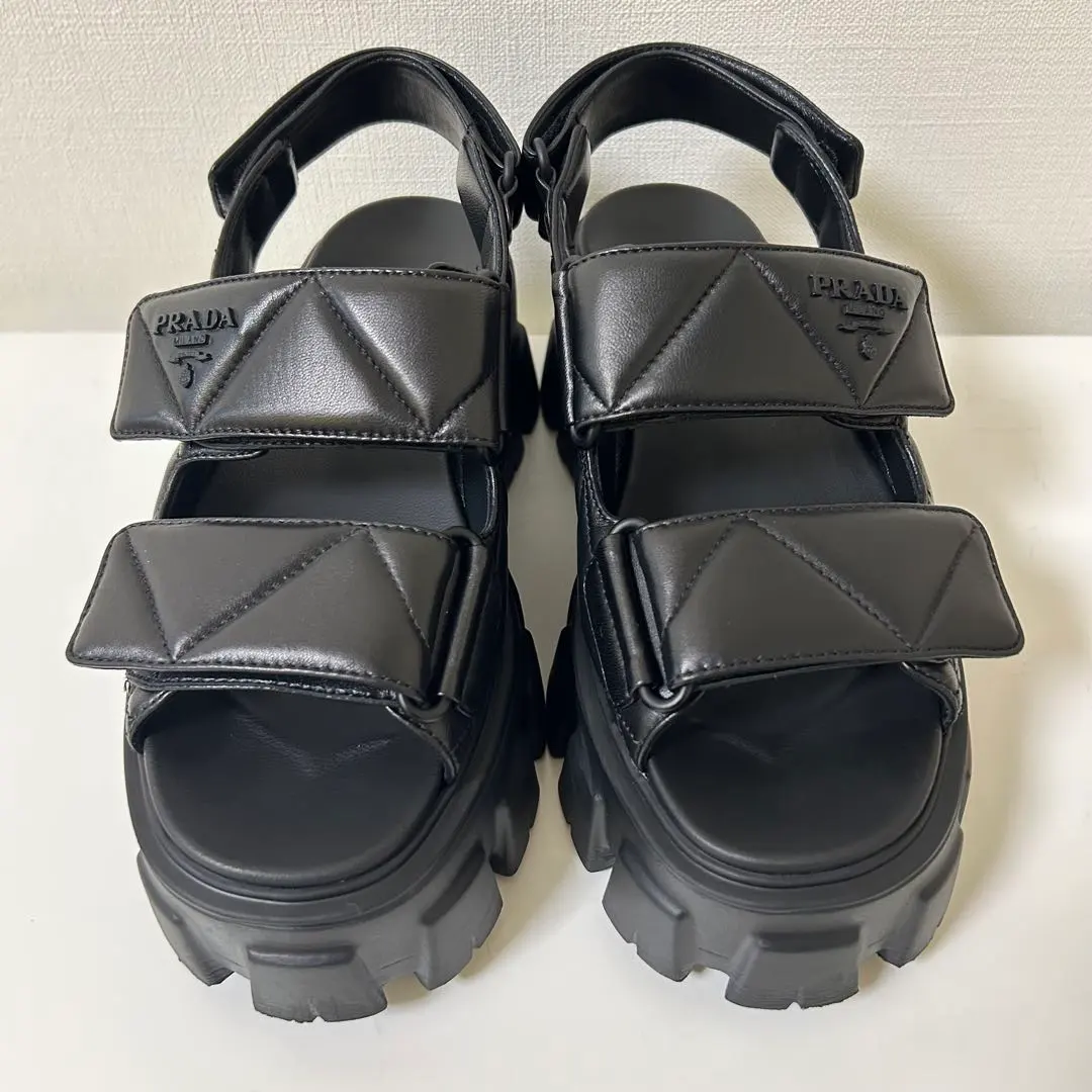 Thumbnail of Prada Monolith Nappa Leather Sandals 36 Black 23.5cm-24cm