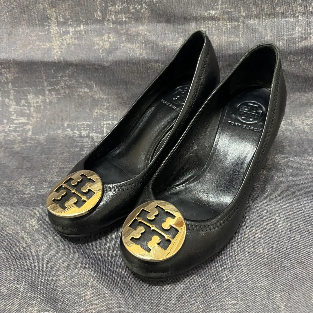 Thumbnail of Tory Burch Black Leather High Heel Pumps, Size 5 1/2