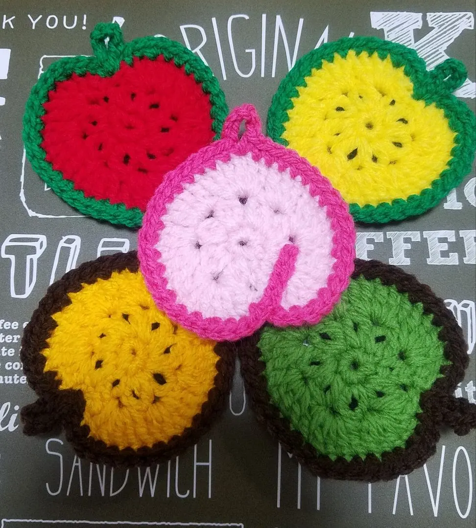 水果心形杯墊 壓克力菜瓜布A 的縮圖