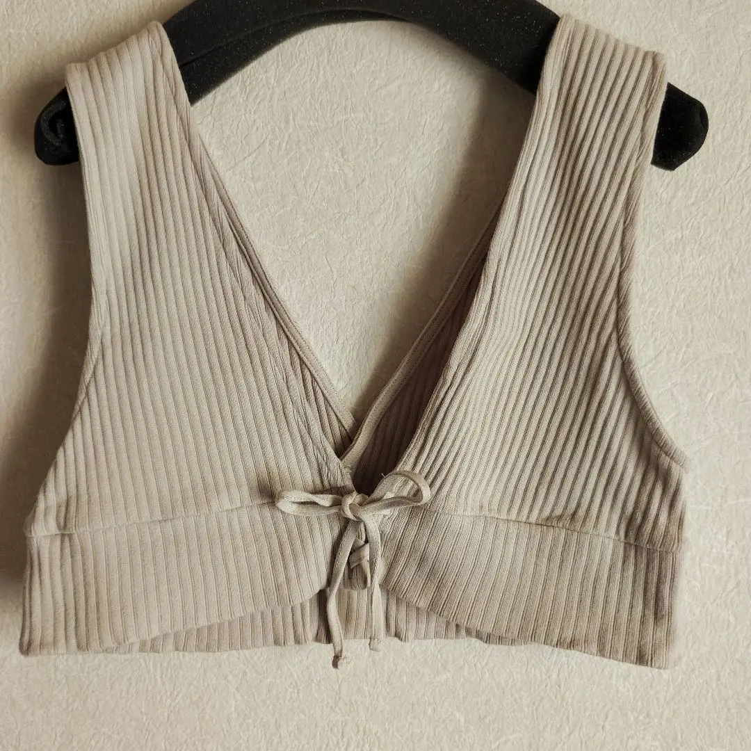 Thumbnail of GU Beige Ribbed Cropped Bustier M