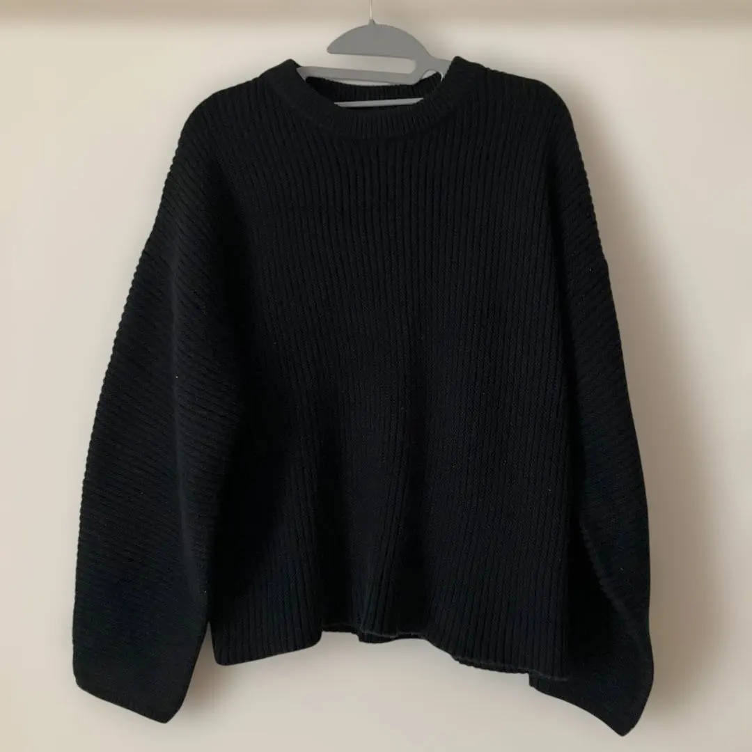 Thumbnail of Vacancy Long Sleeve Knit Sweater Black Free Size