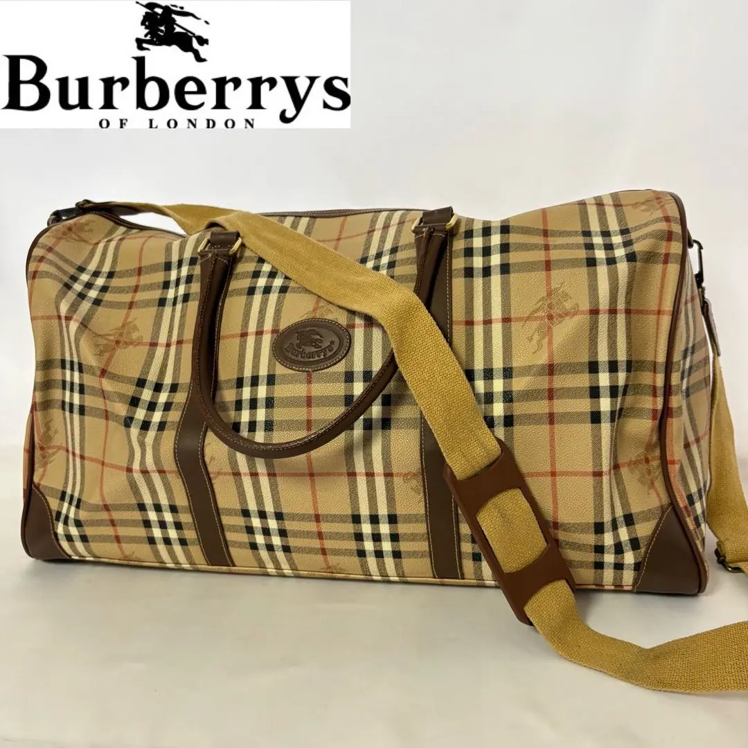 Thumbnail of Excellent Condition Burberry Boston Bag Nova Check Shadow Horse PVC Large Capacity